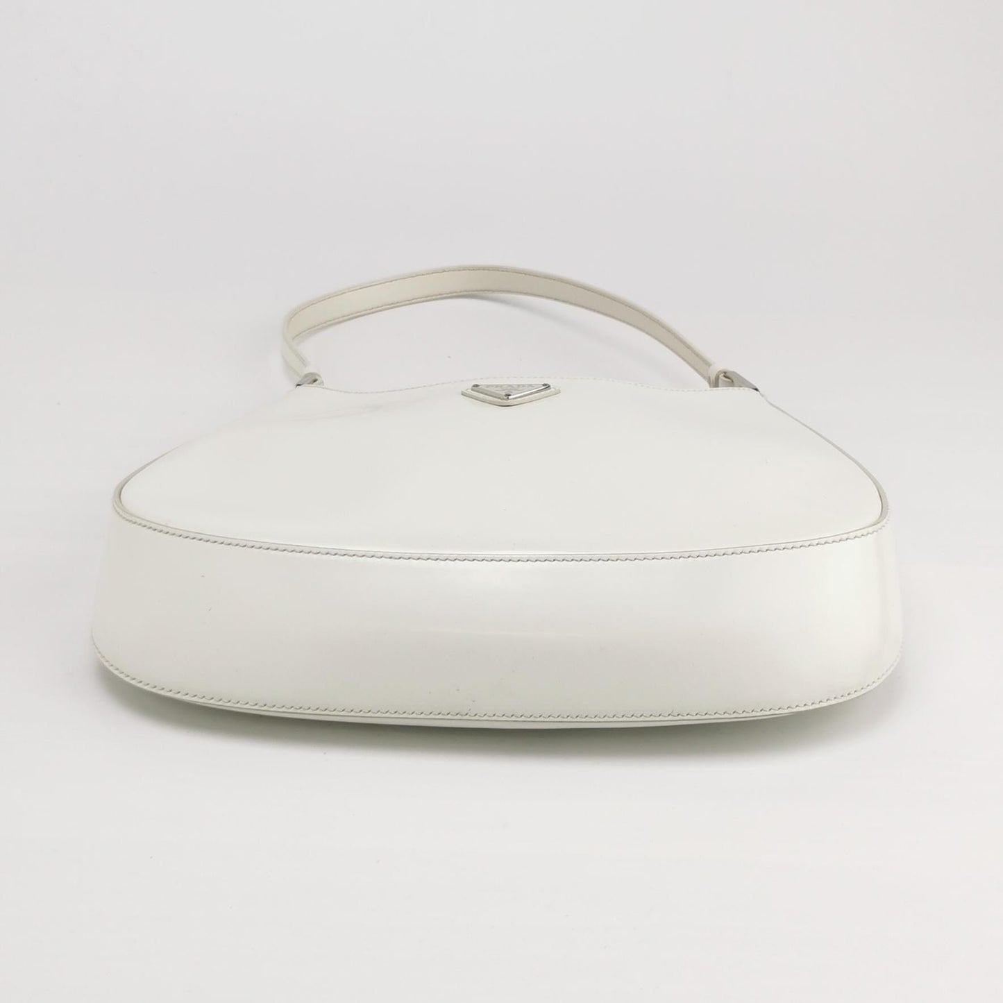 Prada - Spazzolato Leather Hobo Shoulder Bag 1BC499 - Spazzolato leather - White - (Medium)