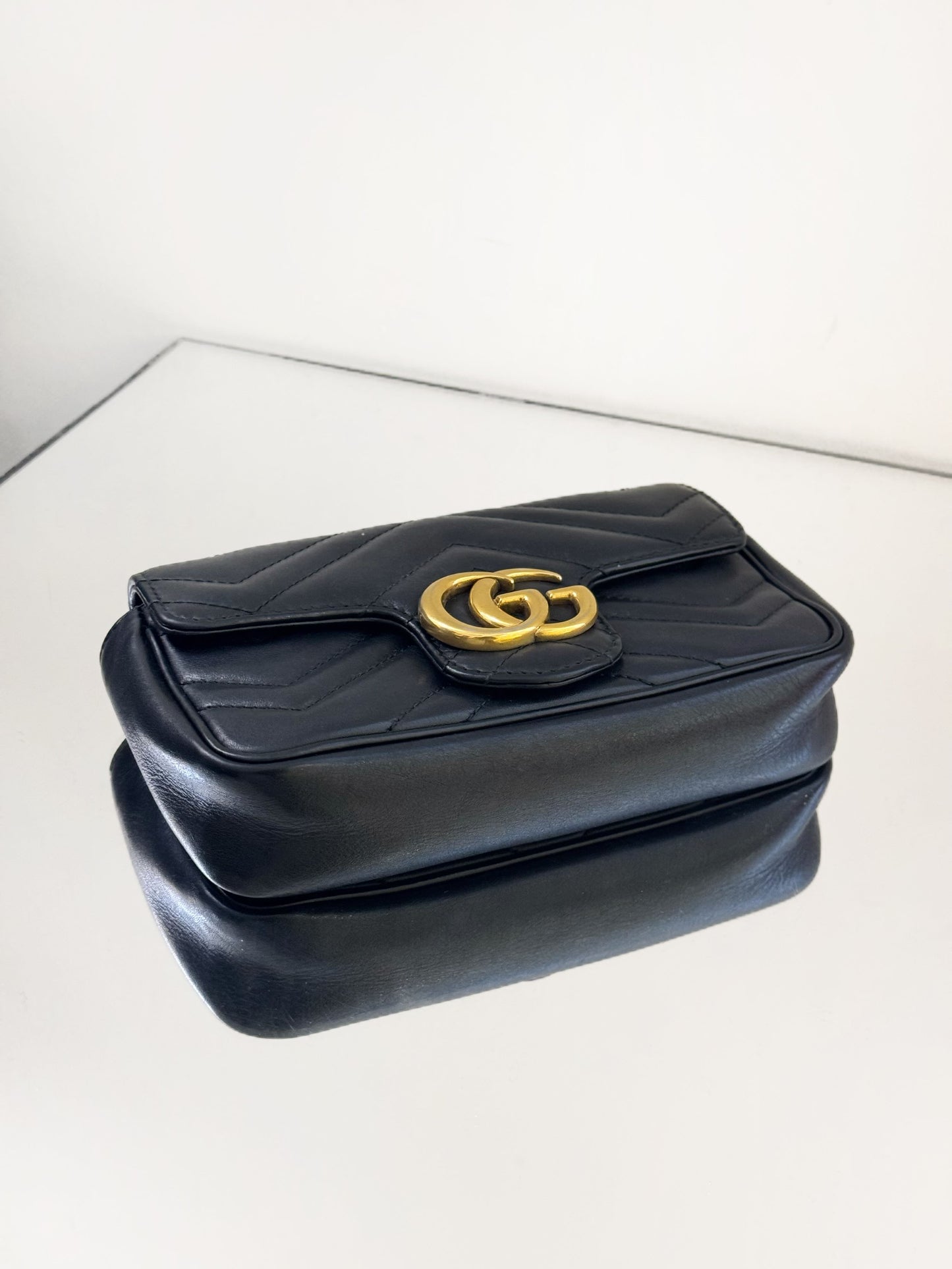 Gucci - Marmont Mini Chain Bag - Leather - Black - (Mini)