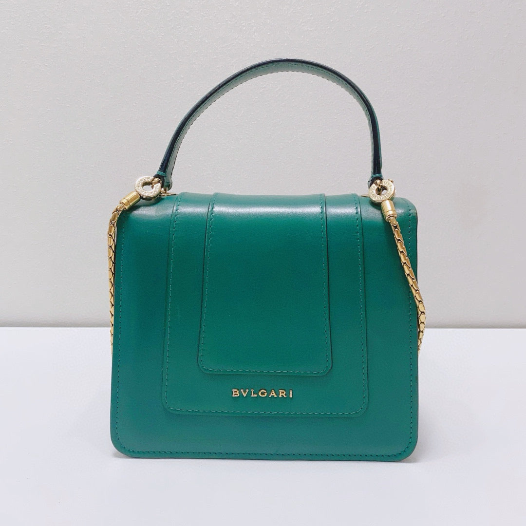 Bvlgari - Serpenti Forever Accordion Bag - Leather - Green - (small)