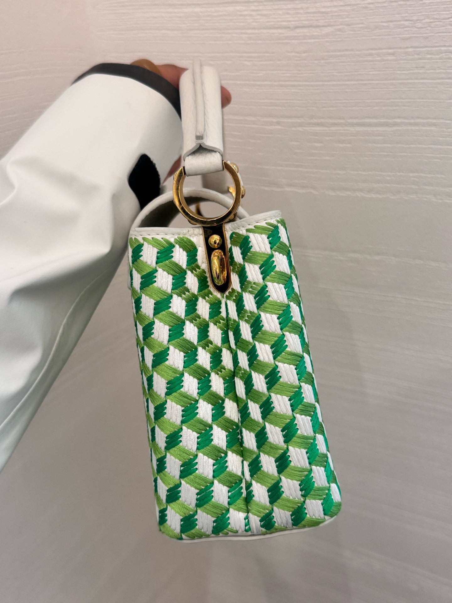 Louis Vuitton - Capucines Mini - Taurillon leather with embroidered textile - Green - (mini)