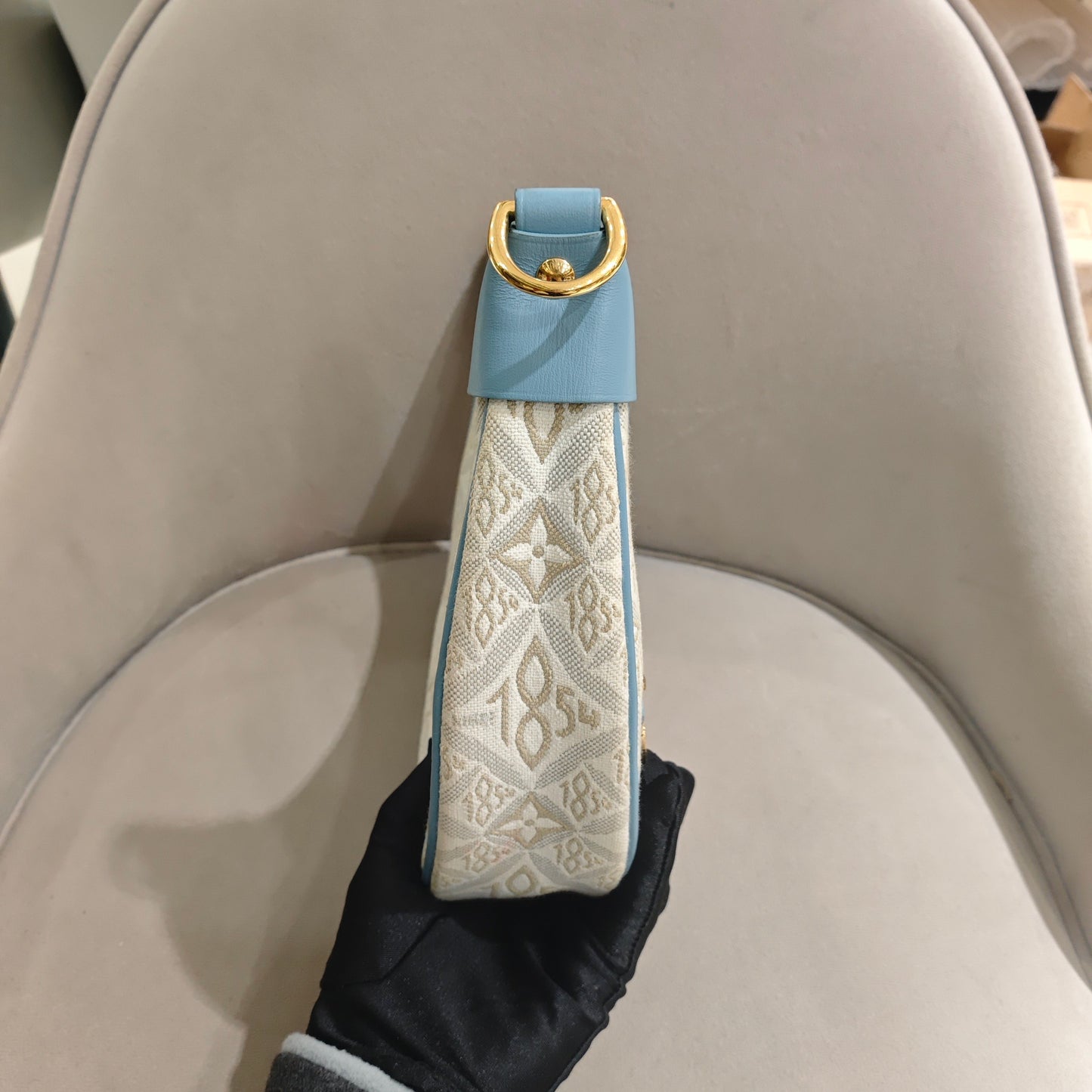 Louis Vuitton - Since 1854 Limited Edition Moon Bag - Jacquard canvas with leather trim - Beige with Blue accents - (mini)