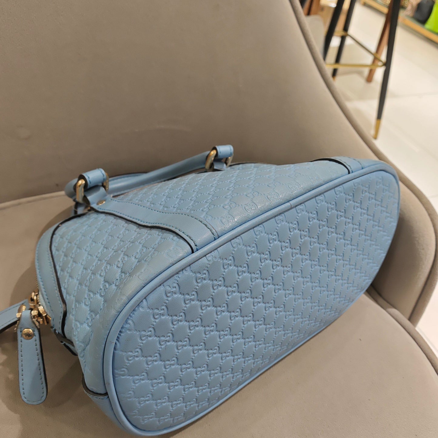 Gucci - Microguccissima Mini Dome Bag - Microguccissima embossed leather - Light Blue - (mini)