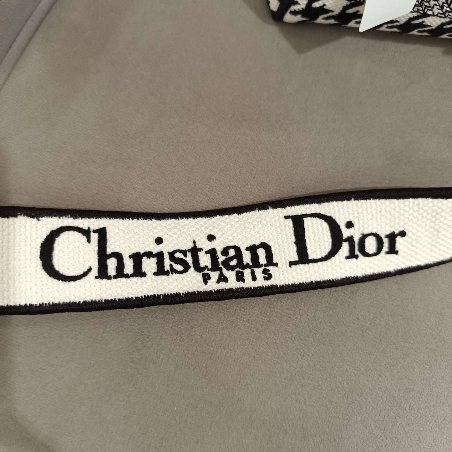 Dior - Lady Dior Mini - Textile fabric with houndstooth pattern - Black and White - (mini)