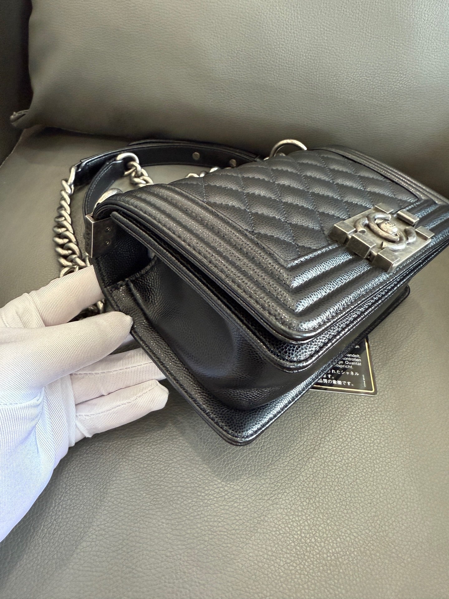 Chanel - Boy Bag Small - Grained calfskin leather - Black - (Small)