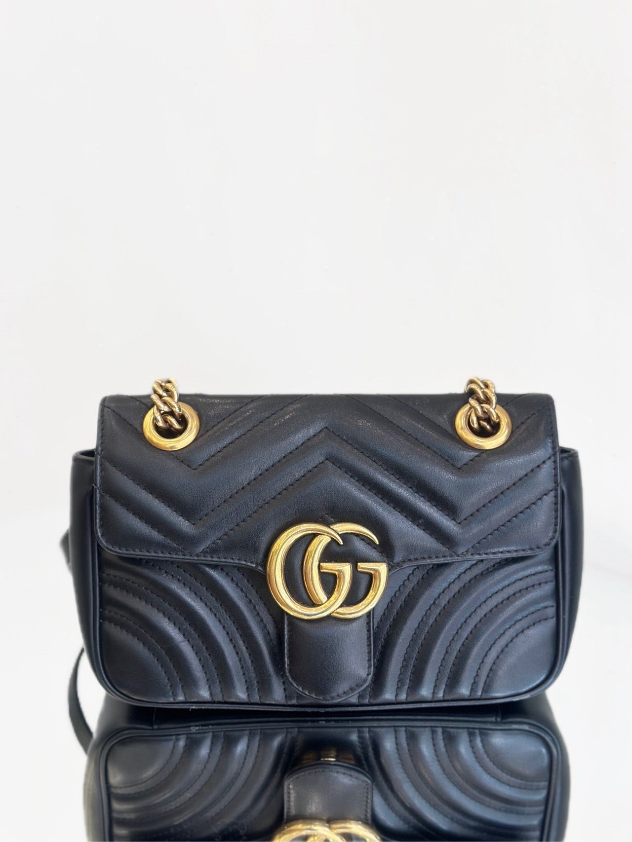 Gucci - GG Marmont Matelassé Mini Bag - Leather - Black - (mini)