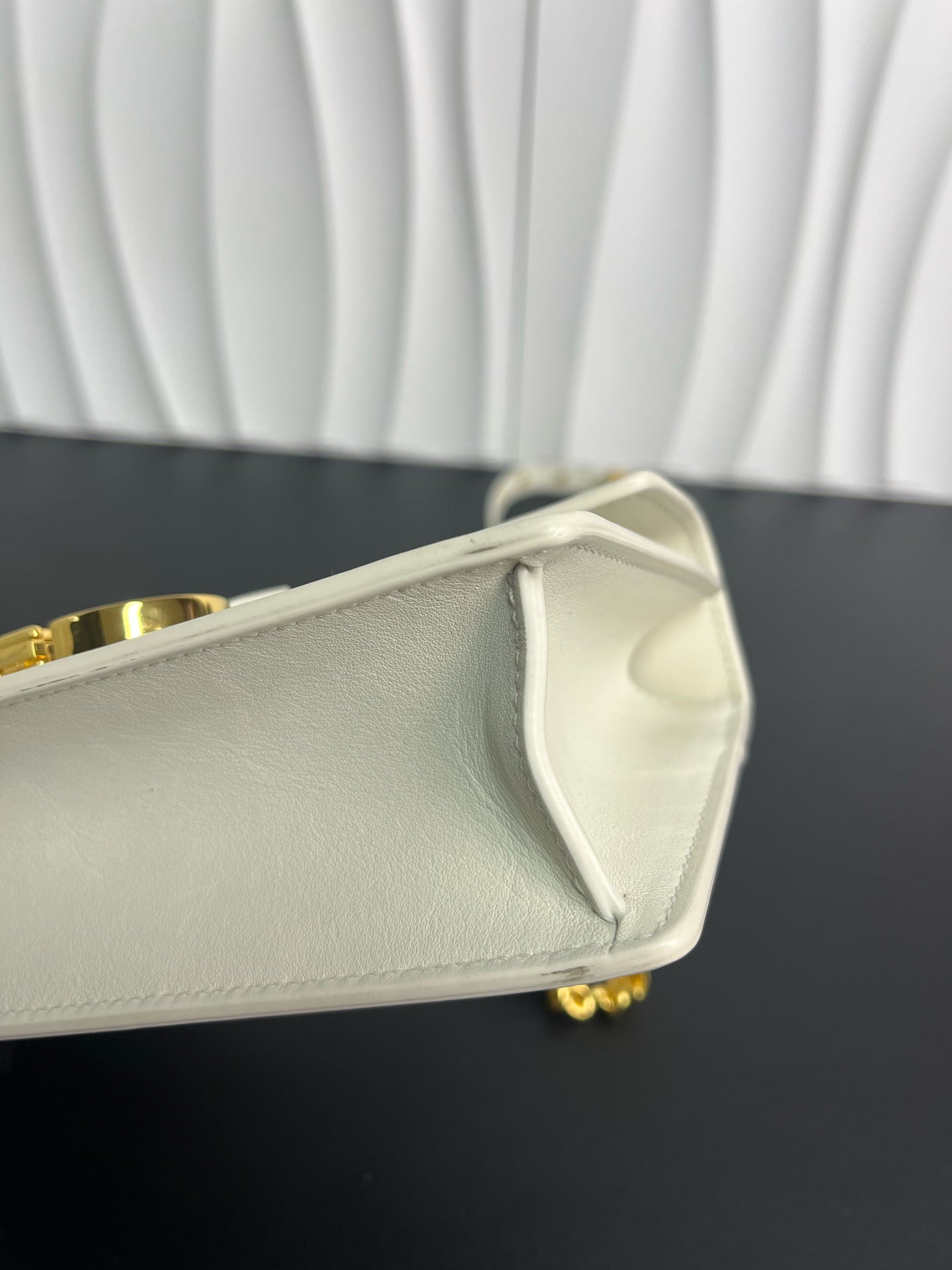 Dior - 30 Montaigne Small Chain Bag - Cowhide leather - White - (small)