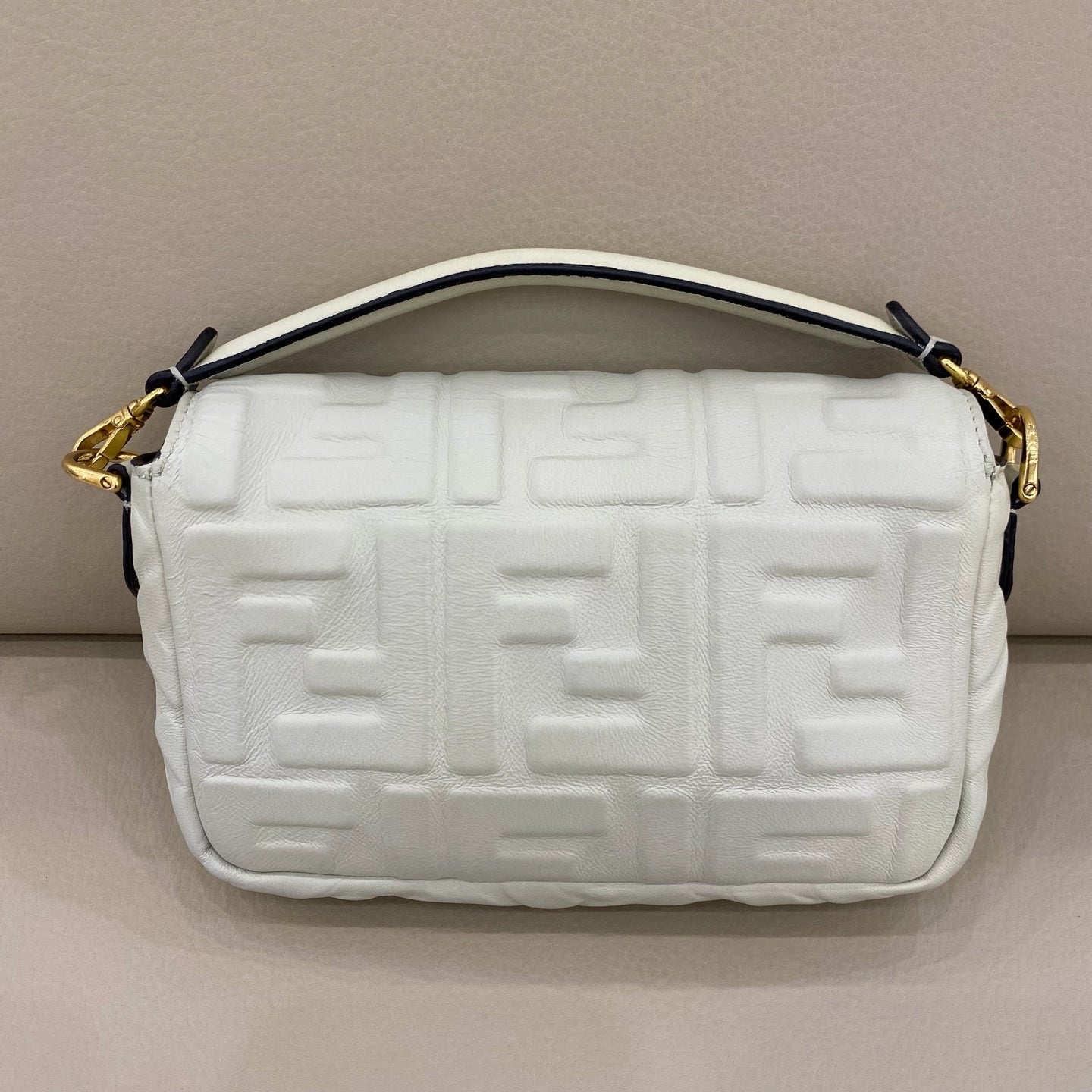 Fendi - Embossed Baguette Mini - Leather - White - (mini)