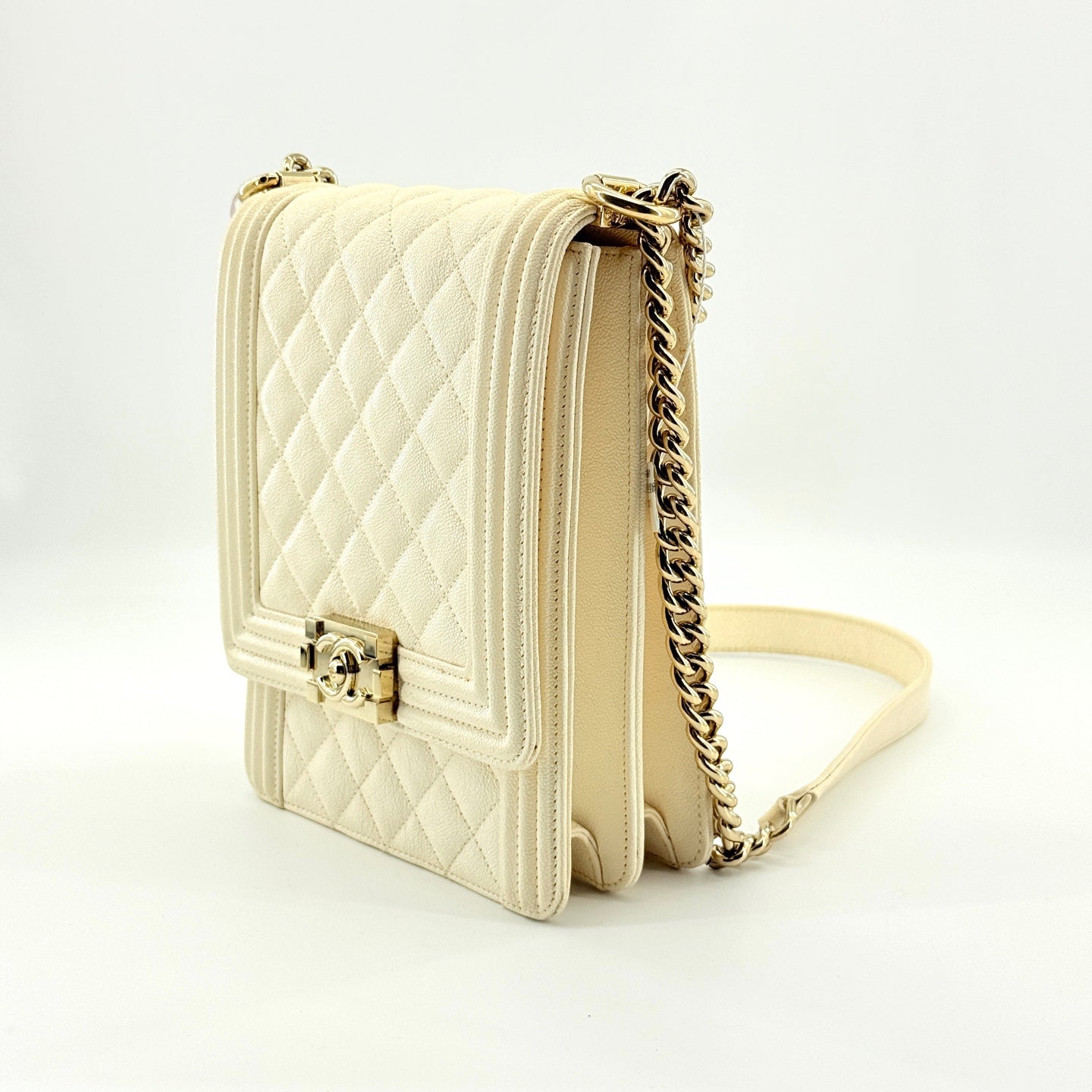 Chanel - Boy Chanel - Grained calfskin leather - Beige - (small)