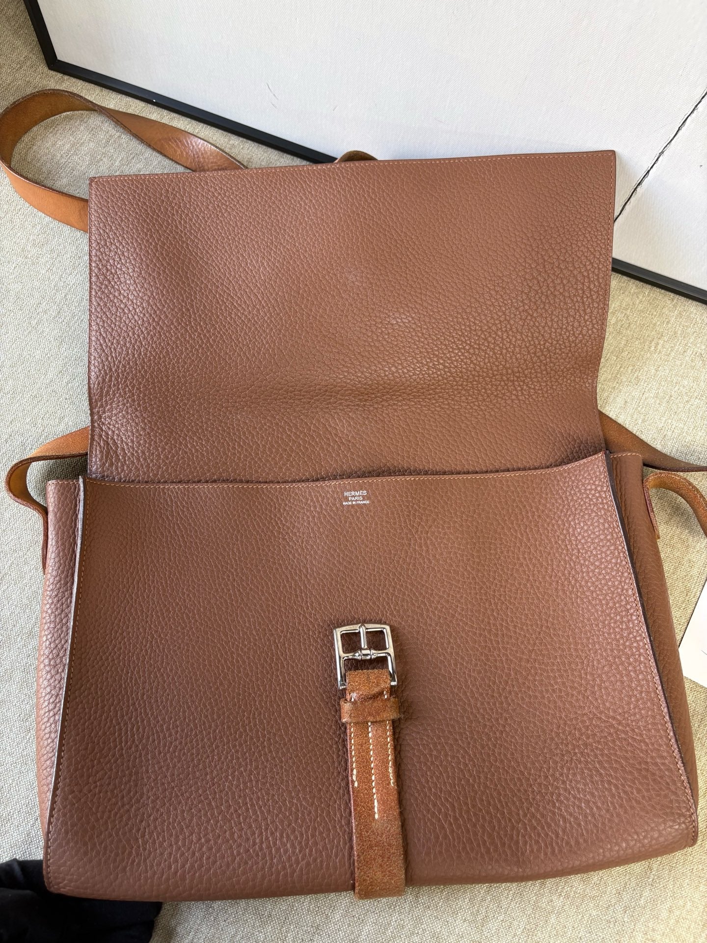 Hermès - Etriviere Messenger Bag - Taurillon Clemence leather - Golden Brown - (Large)