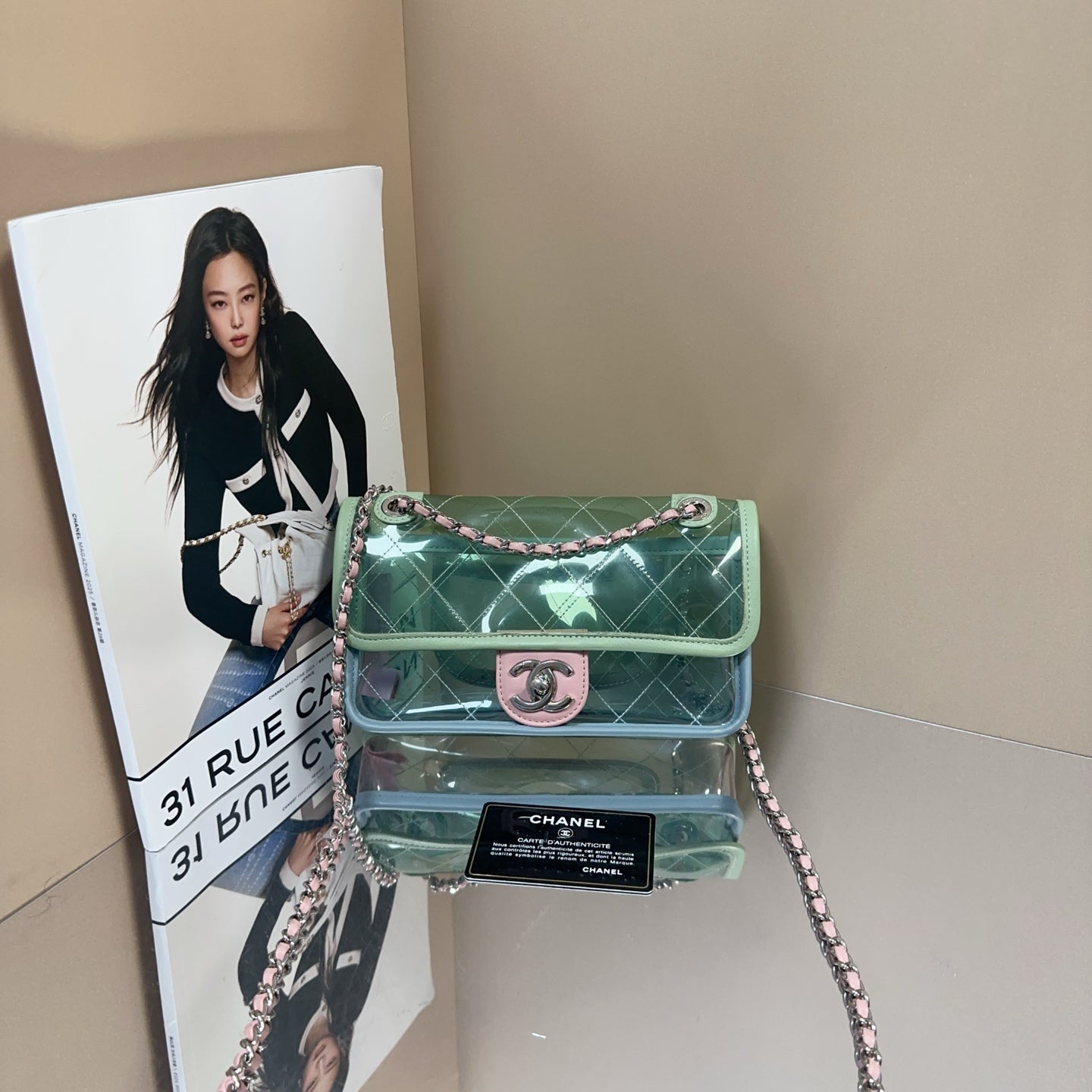 Chanel - Classic Flap PVC Chain Bag - PVC with leather trim - Multicolour - (mini)