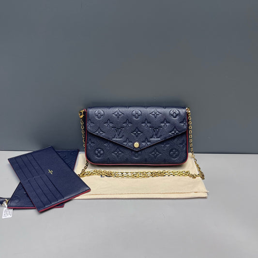 Louis Vuitton - Pochette Félicie - Monogram Empreinte Leather - Blue - (mini)