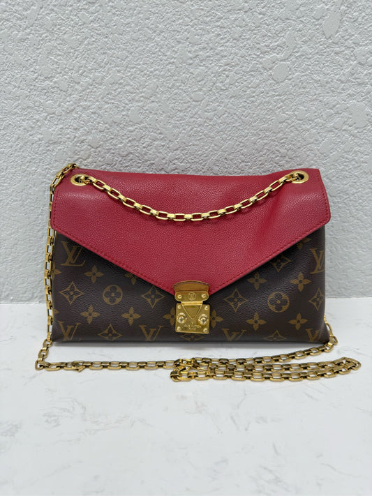Louis Vuitton - Legend Envelope Bag - Monogram Canvas with grained leather trim - Brown with Red accents - (medium)