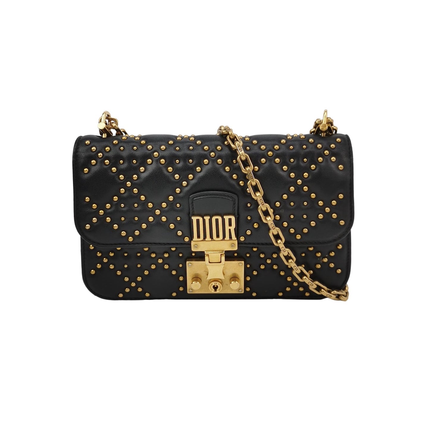 Dior - Studded Flap Bag - Leather - Black - (mini)