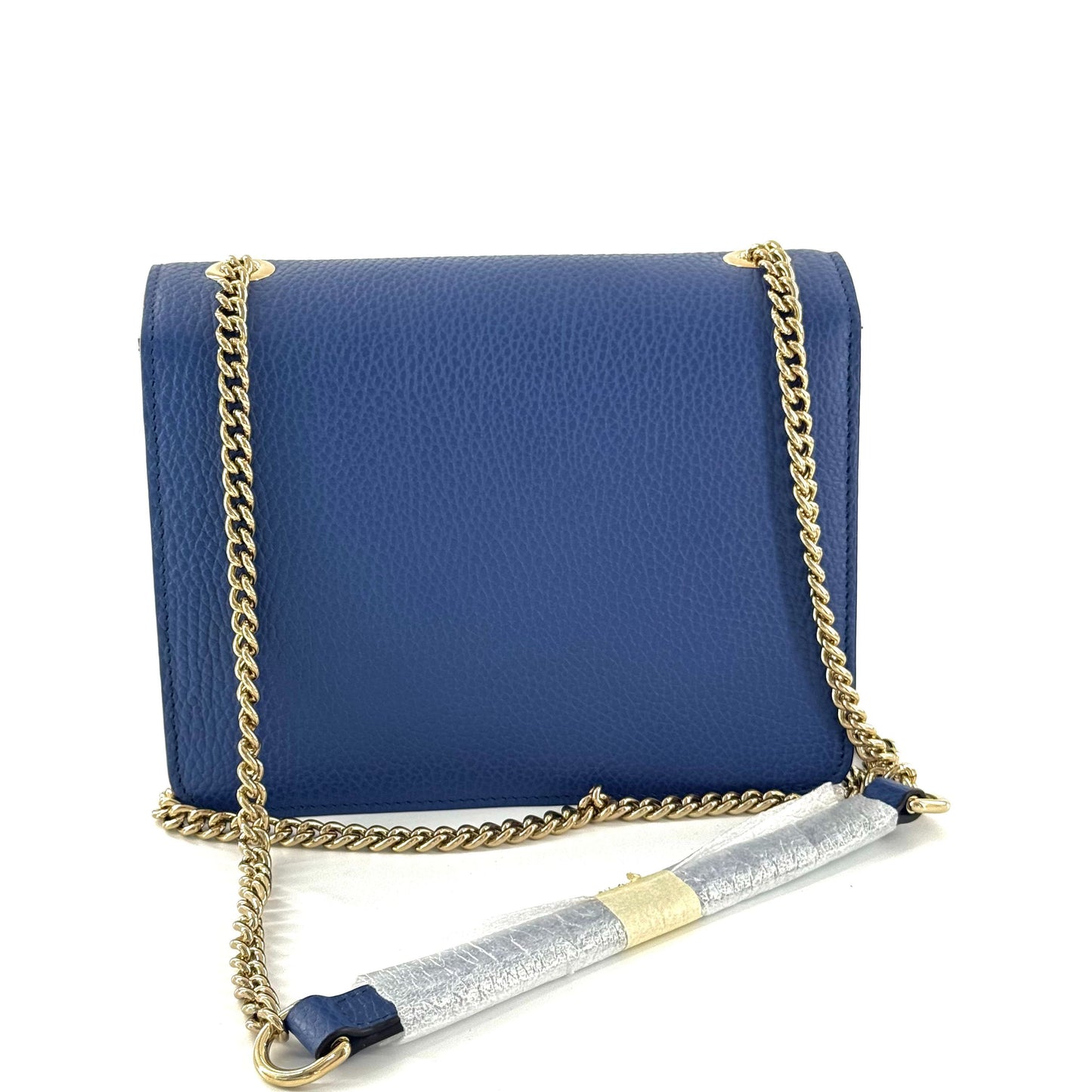 Gucci - Interlocking G Accordion Chain Bag - Grained leather - Blue - (mini)