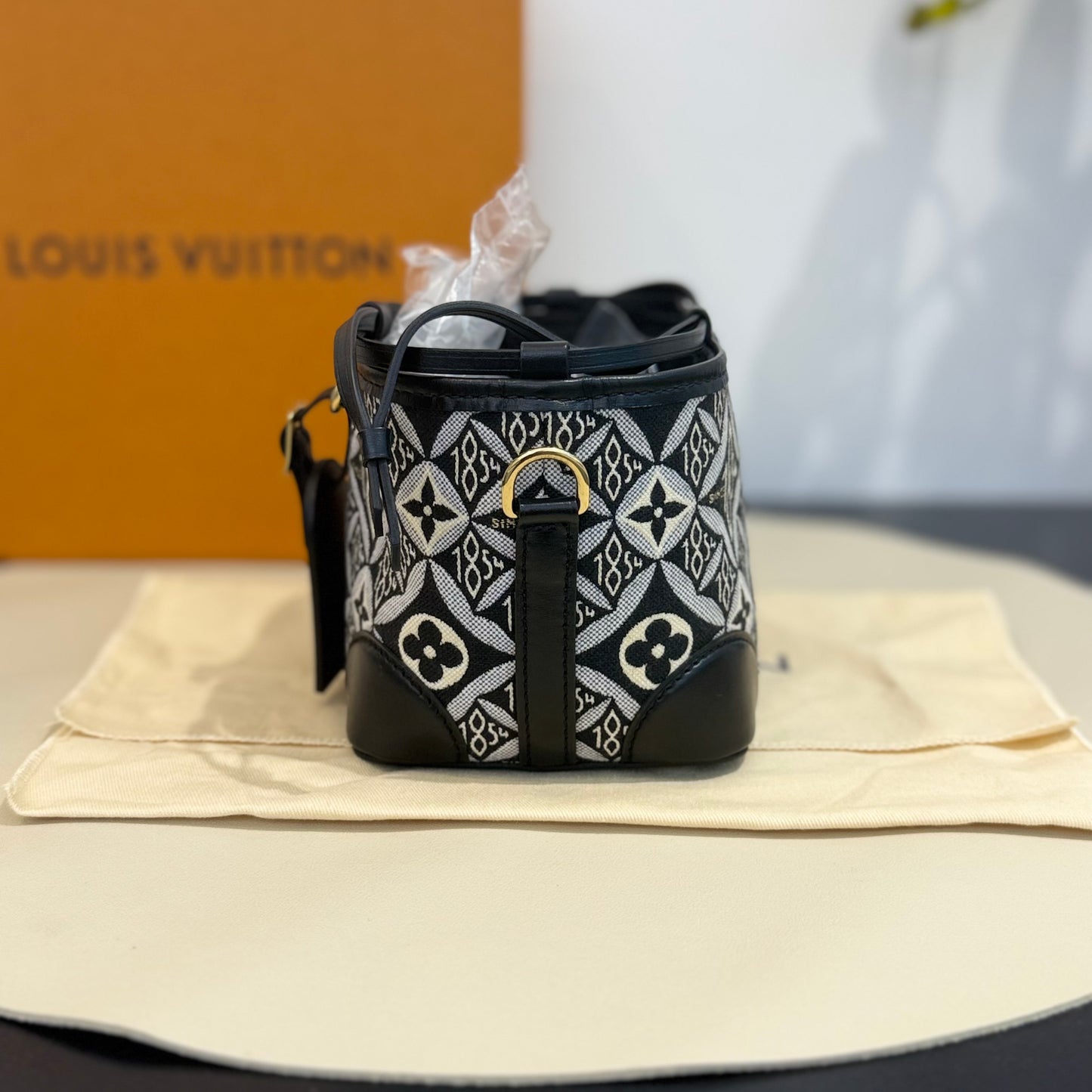 Louis Vuitton - Since 1854 Mini Bucket Bag - Jacquard canvas with leather trim - Black - (mini)