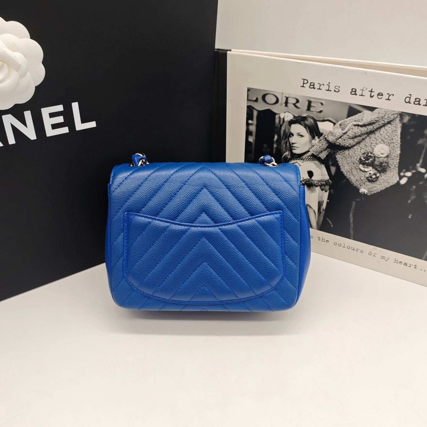 Chanel - Square Mini Flap Bag - Caviar leather - Blue - (mini)
