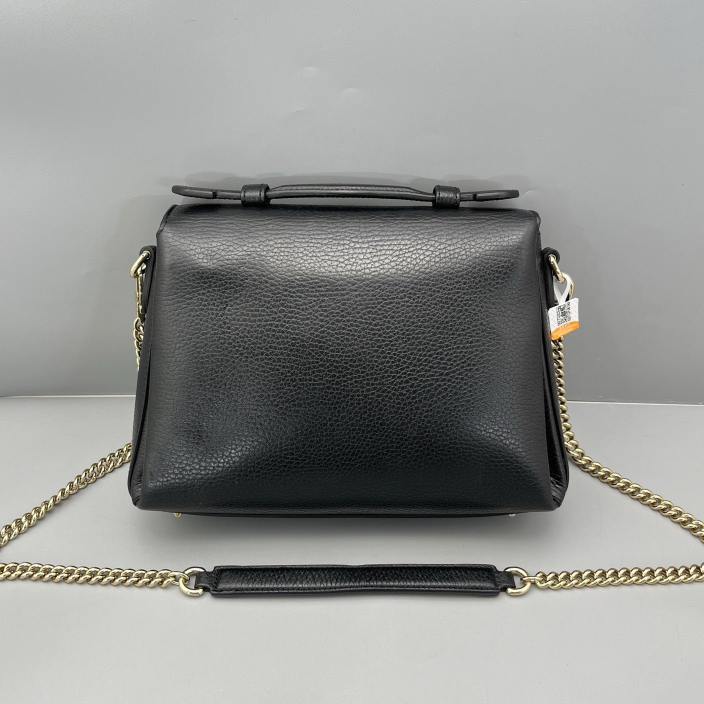 Gucci - Interlocking G Accordion Flap Bag - Grained leather - Black - (medium)