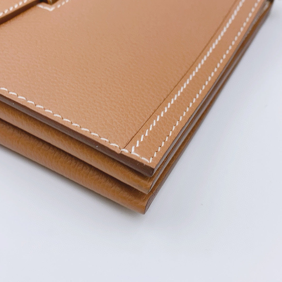 Hermès - Pochette H Passant - Evercolor calfskin leather - Camel - (mini)