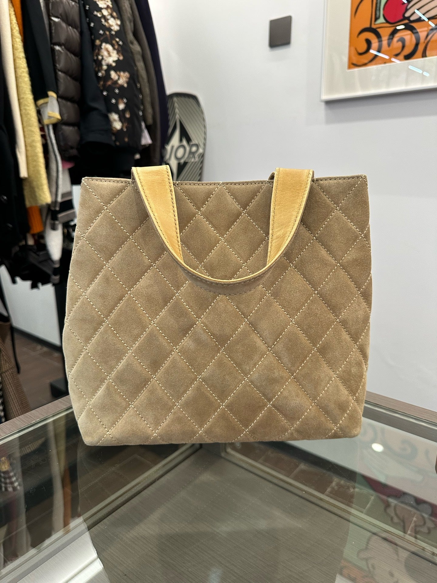 Chanel - Vivian Shoulder Bag - Suede - Brown - (Medium)
