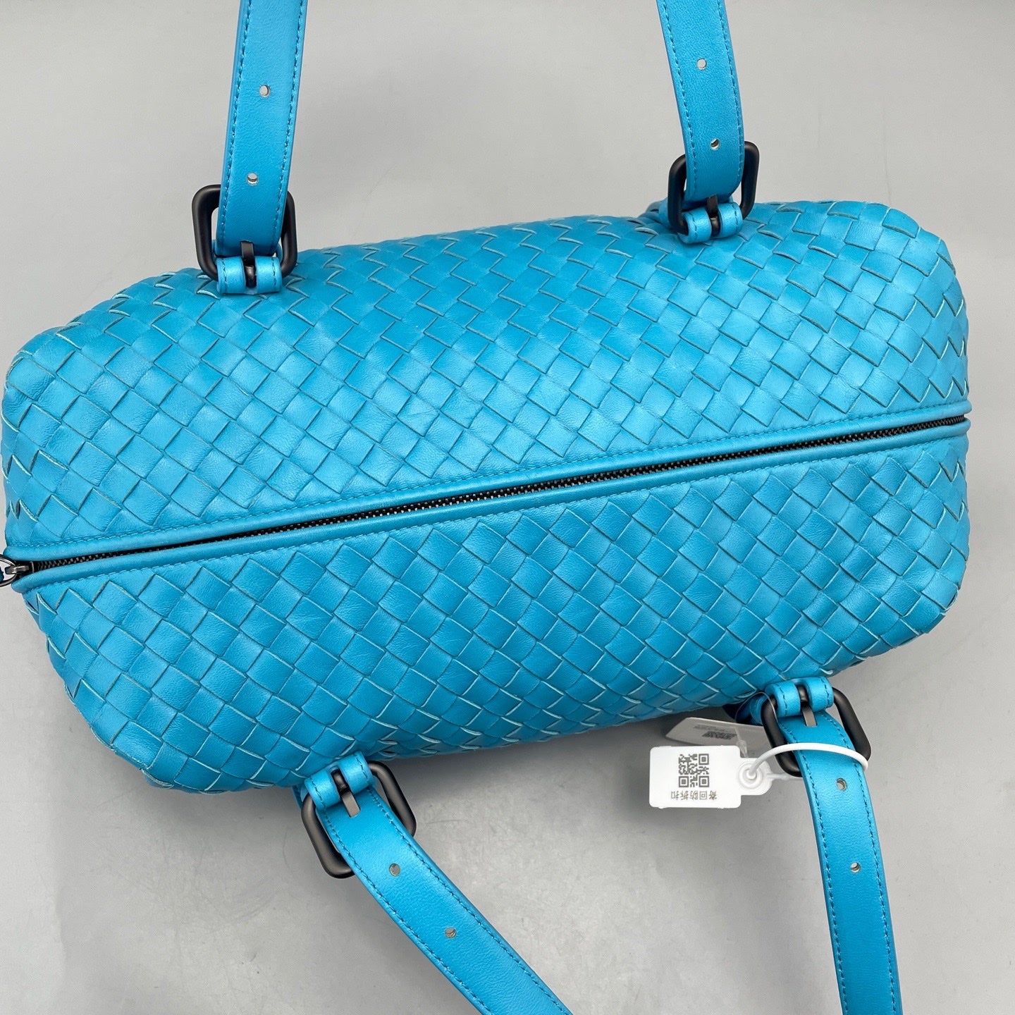 Bottega Veneta - Intrecciato Boston Bag - Leather - Blue - (medium)