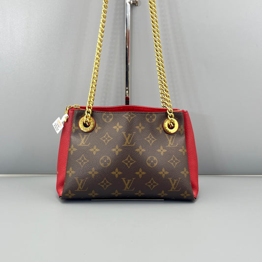 Louis Vuitton - Sûrene BB - Monogram coated canvas with grained leather trim - Monogram Brown and Red - (small)