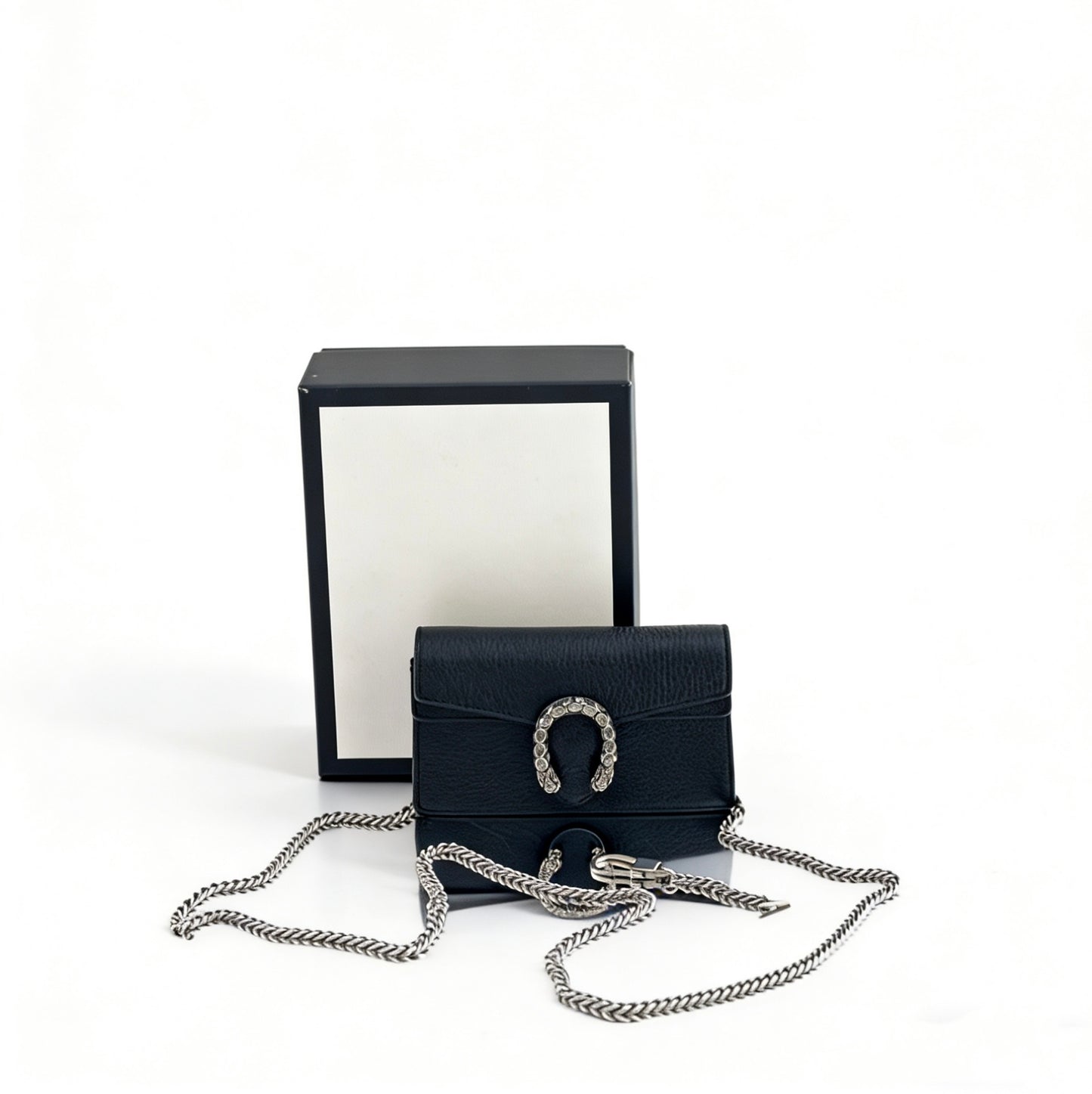 Gucci - Dionysus Mini Chain Bag - Grained leather - Black - (mini)
