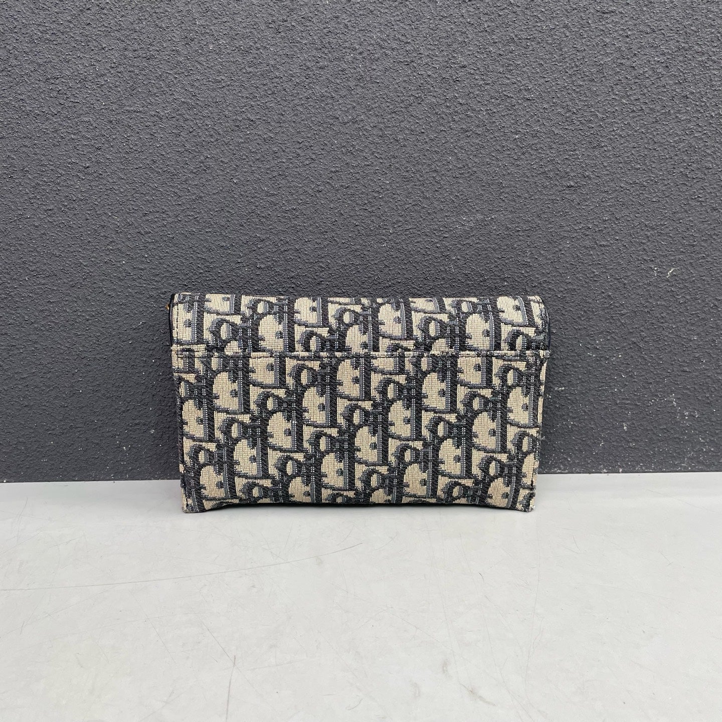 Dior - Saddle Two-in-One WOC Chain Bag - Embroidered Oblique canvas with leather trim - Blue - (mini)