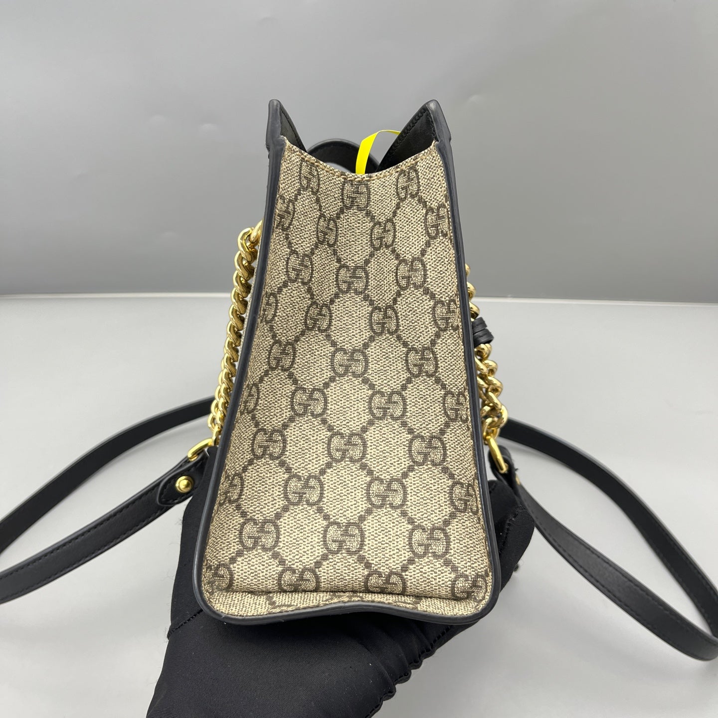 Gucci - Padlock Small Shoulder Bag - GG Supreme coated canvas and leather trim - Beige and Black - (Small)