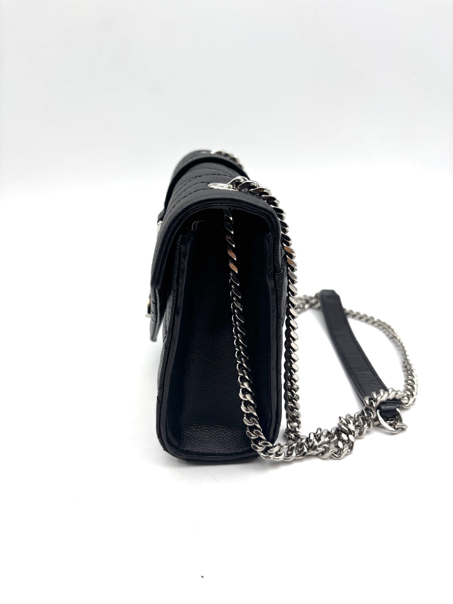Saint Laurent - Envelope Chain Wallet - Caviar calfskin leather - Black - (Small)