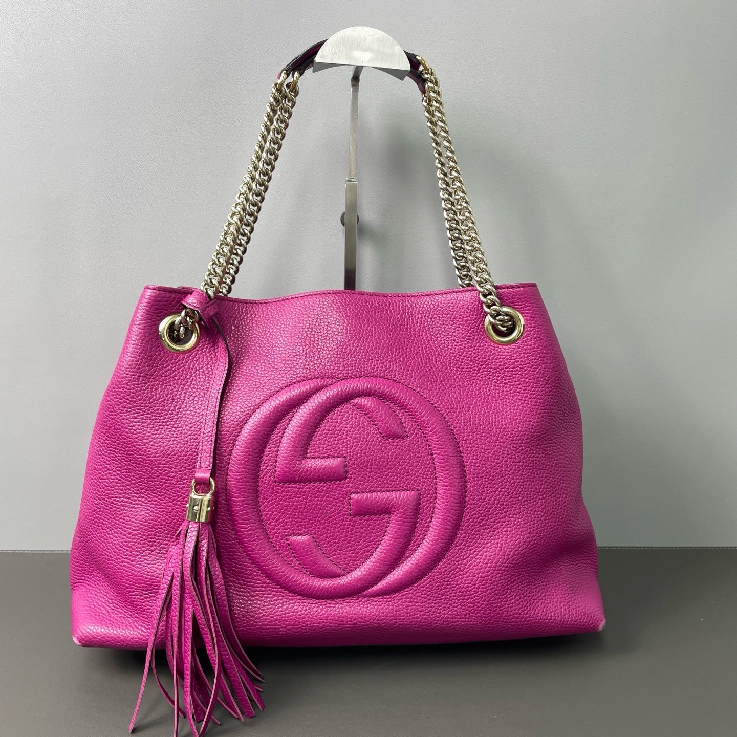 Gucci - Soho Chain Shoulder Bag - Grained leather - Pink - (Large)