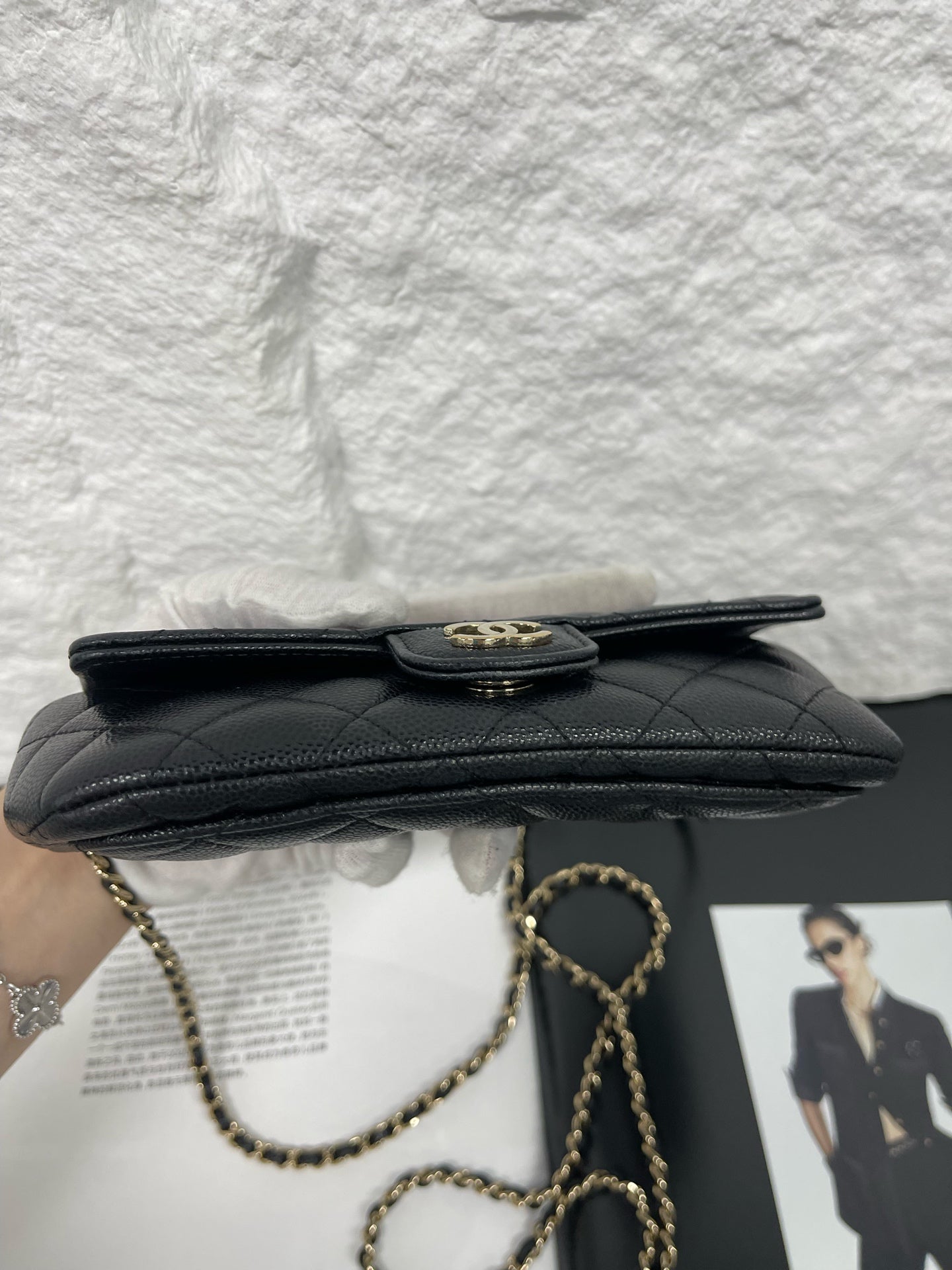 Chanel - Quilted Caviar Flap Eyeglasses Bag - Caviar leather - Black with Gold-Tone Hardware - (mini)