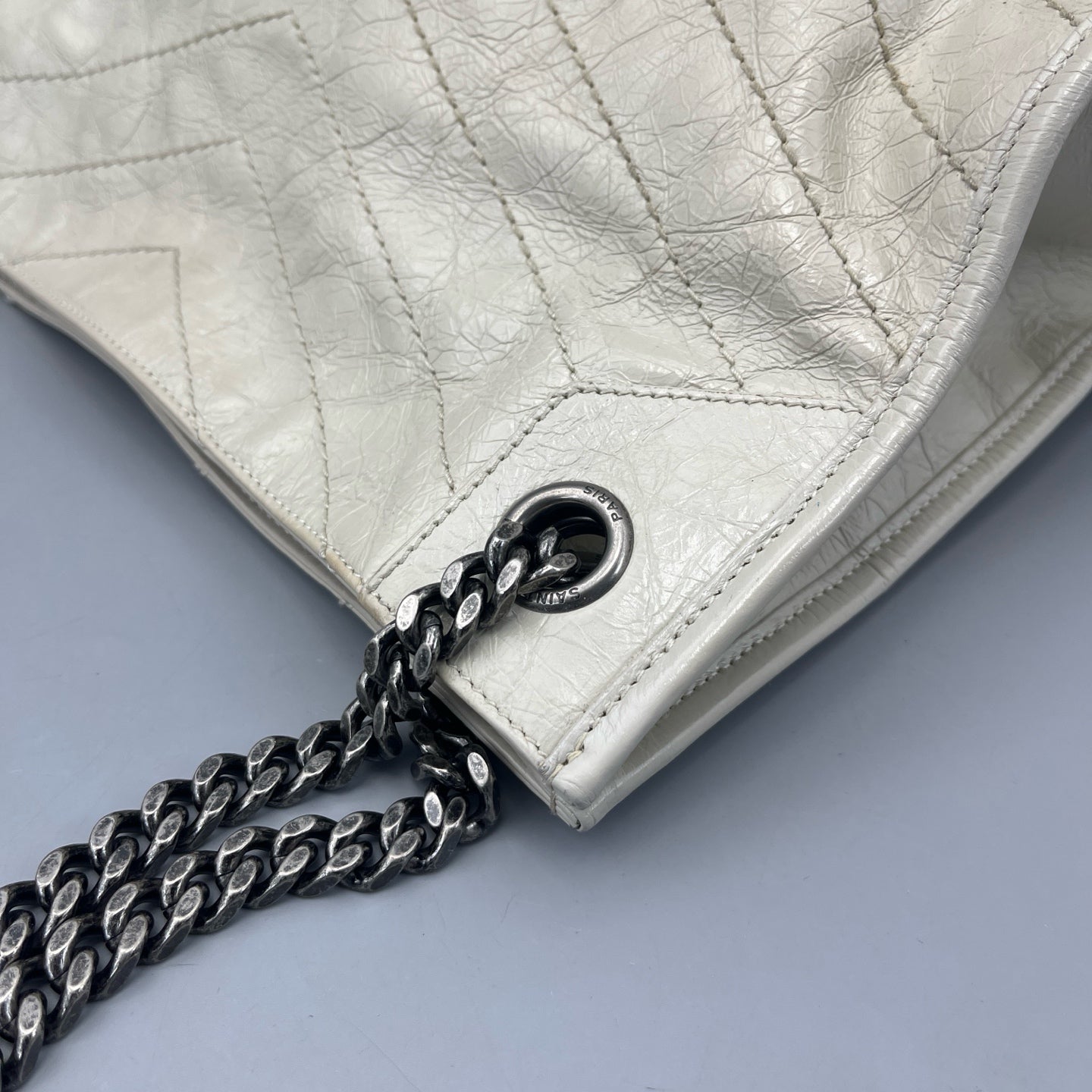 Saint Laurent - Niki Small Tote Bag - Leather - White - (Small)