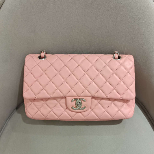 Chanel - Classic Double Flap Bag - Lambskin leather - Pink - (Medium)