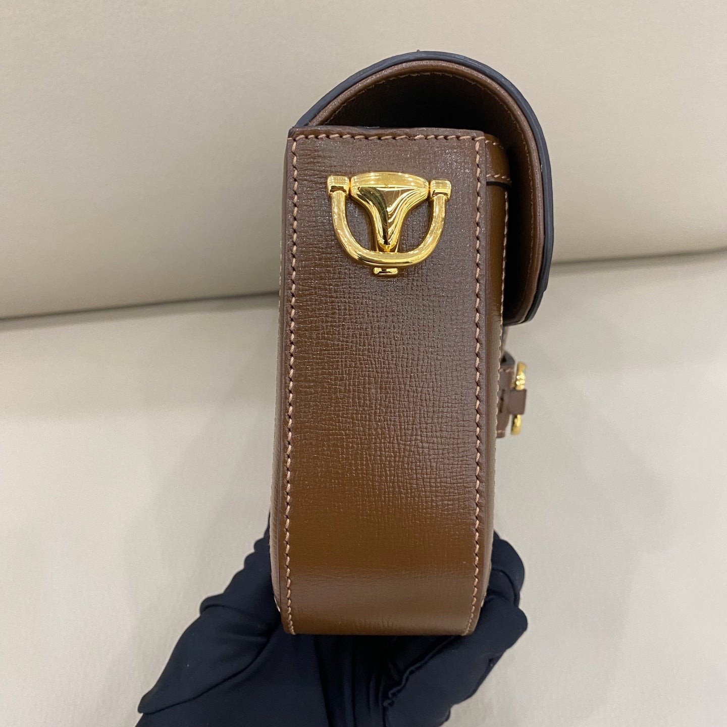 Gucci - Horsebit 1955 Small Shoulder Bag - GG Supreme canvas with leather trim - Beige and Brown - (small)