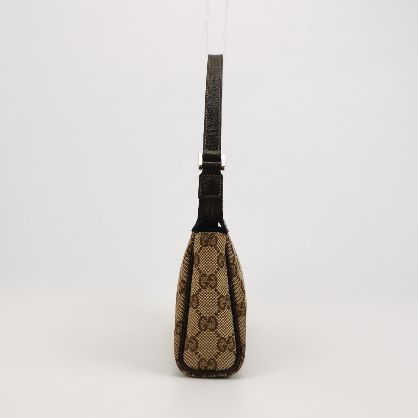Gucci - Monogram Canvas Baguette Shoulder Bag - Canvas and Leather - Brown - (small)