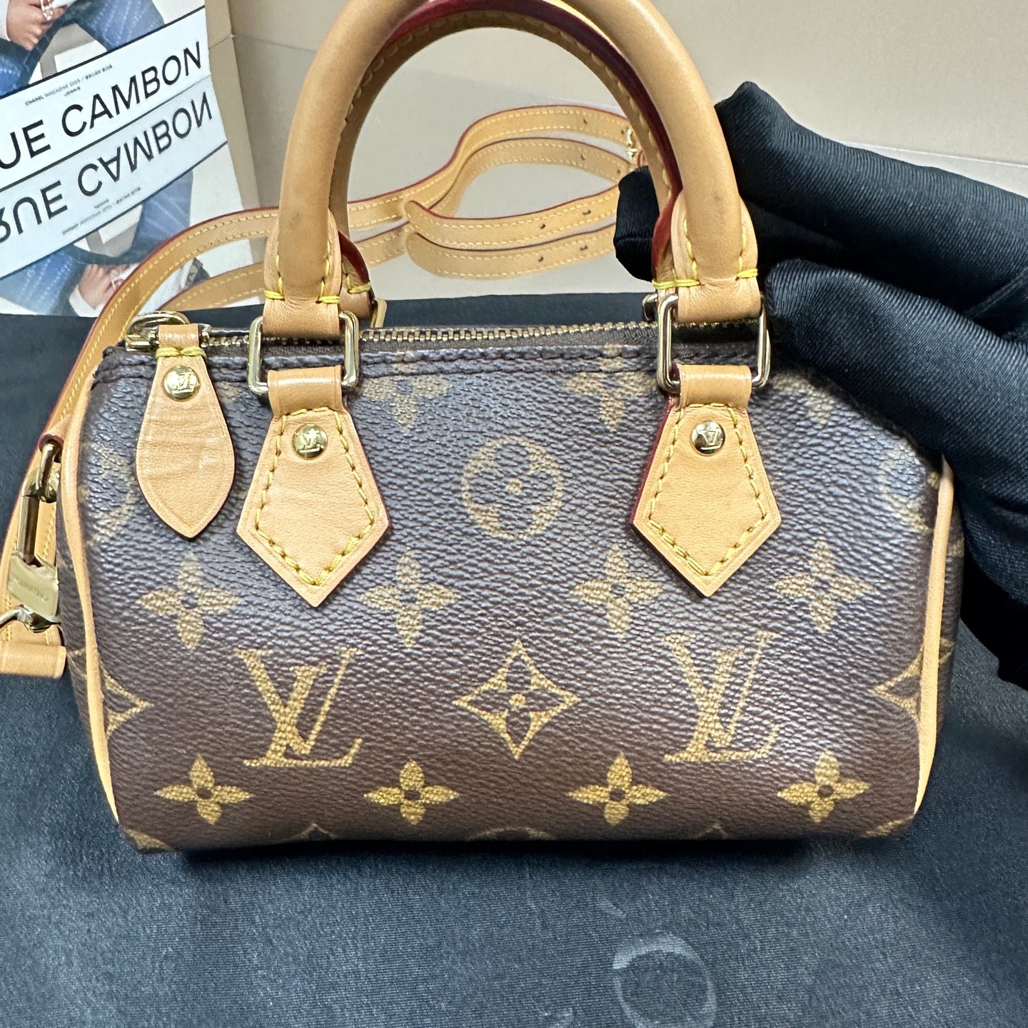Louis Vuitton - Speedy Nano - Monogram coated canvas with Vachetta leather trim - Brown - (mini)
