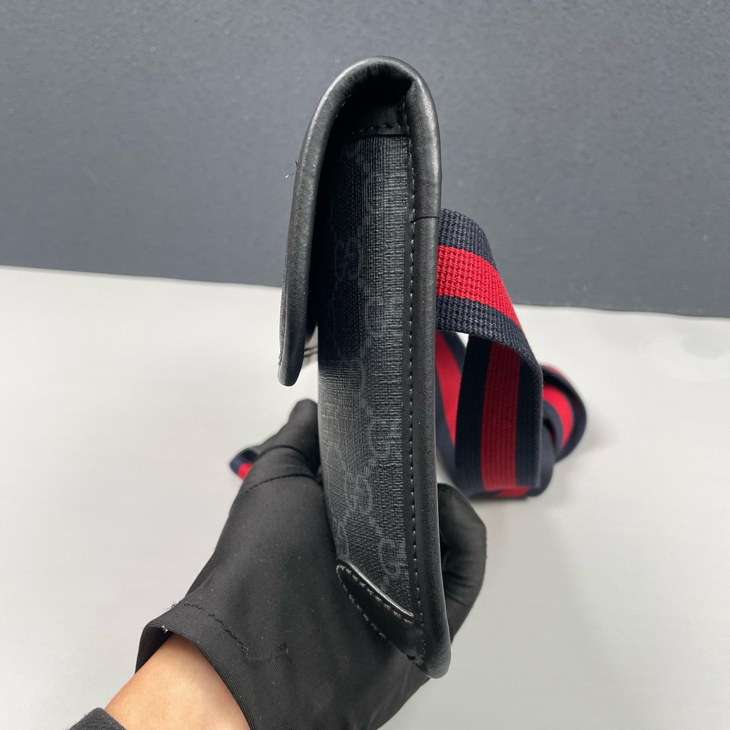 Gucci - GG Supreme Belt Bag - Coated canvas with leather trim - Black - (small)