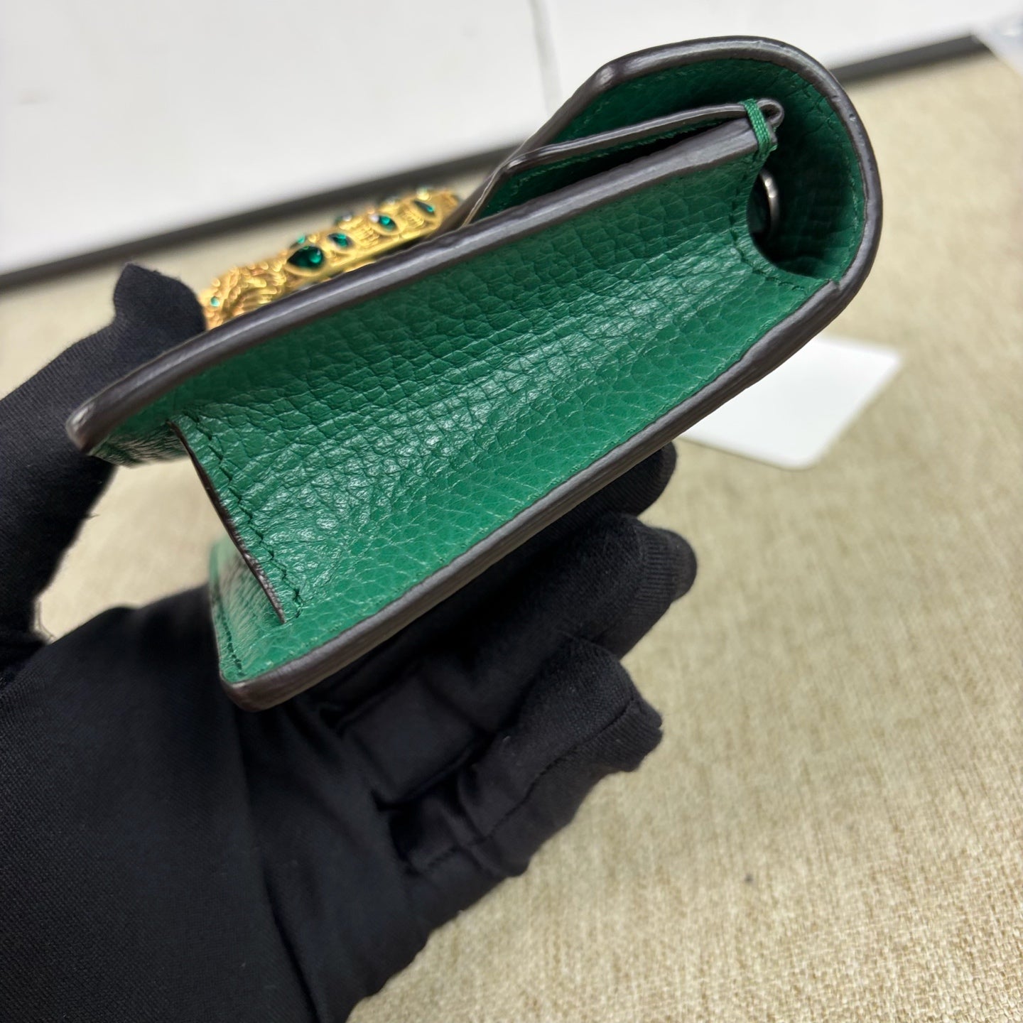 Gucci - Dionysus Mini Chain Bag - Textured leather - Emerald Green with Gold-Tone Hardware - (mini)