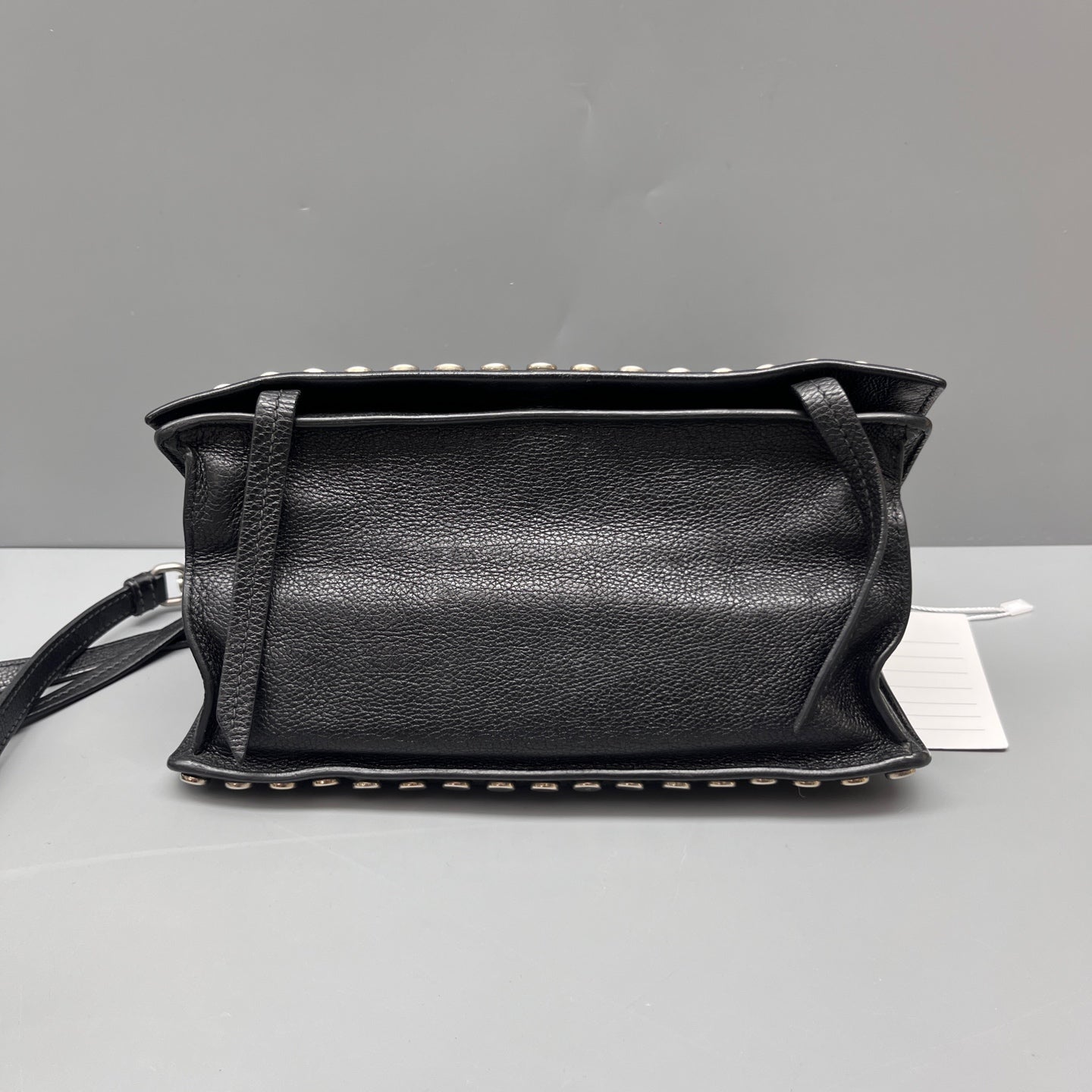 Prada - Etiquette Studded Messenger Bag - Leather - Black - (Mini)