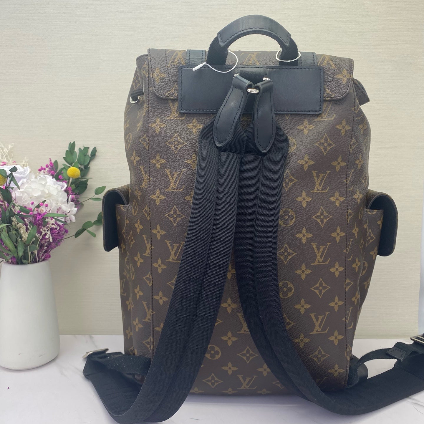 Louis Vuitton - Christopher - Monogram coated canvas with black leather trim - Brown - (large)