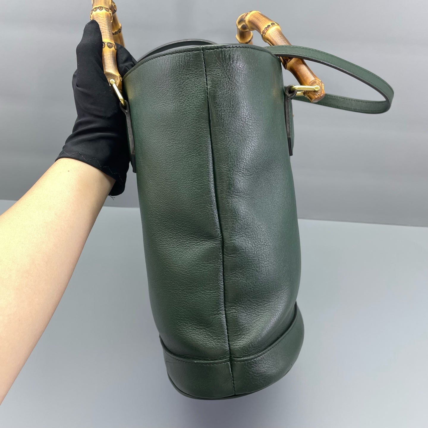 Gucci - Bamboo Top Handle Tote - Grained leather - Green - (Medium)