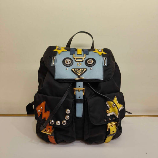 Prada - Robot Backpack - Nylon and Saffiano leather - Black - (medium)