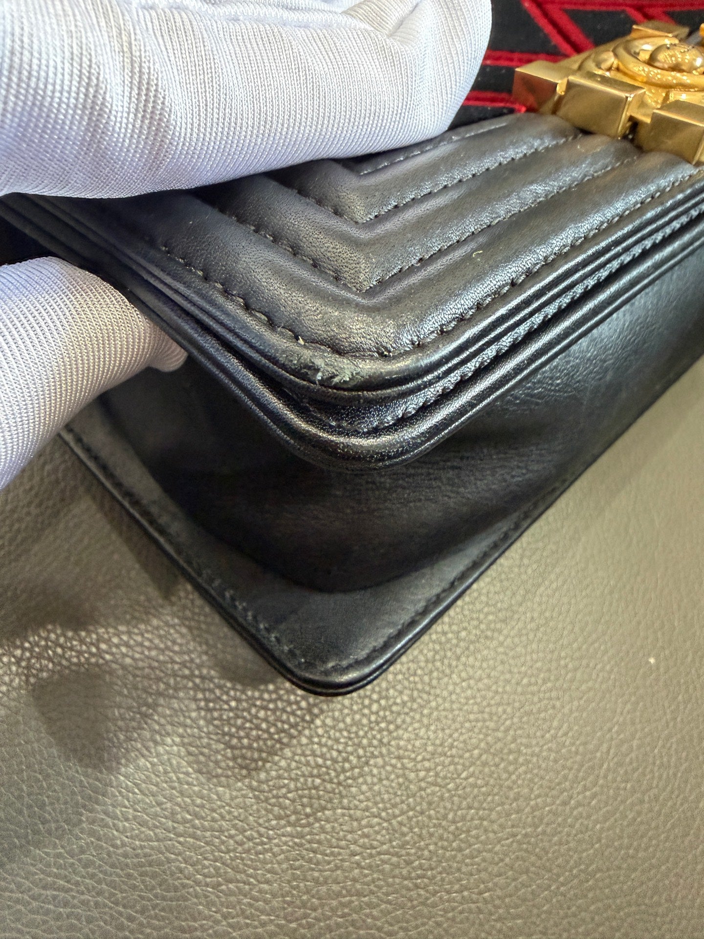 Chanel - Boy Bag Small - Velvet with leather trim - Black - (Small)
