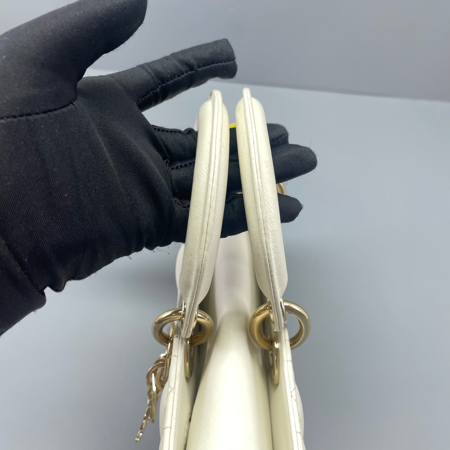 Dior - Lady Dior Horizontal - Lambskin leather - White - (small)