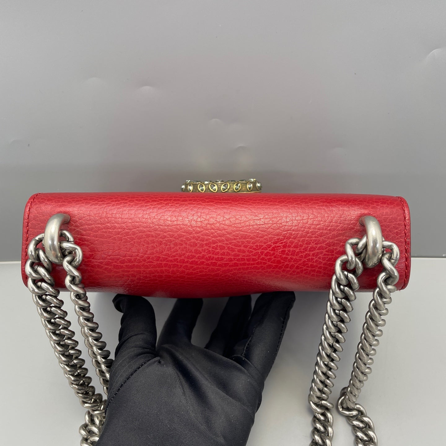 Gucci - Dionysus Small Shoulder Bag - Grained leather - Red - (Small)