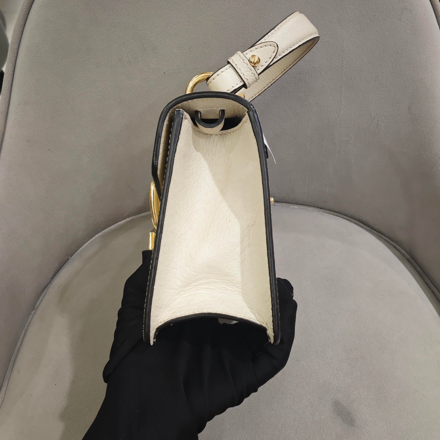 Gucci - Sylvie Small Bee and Star - Grained leather - White - (small)