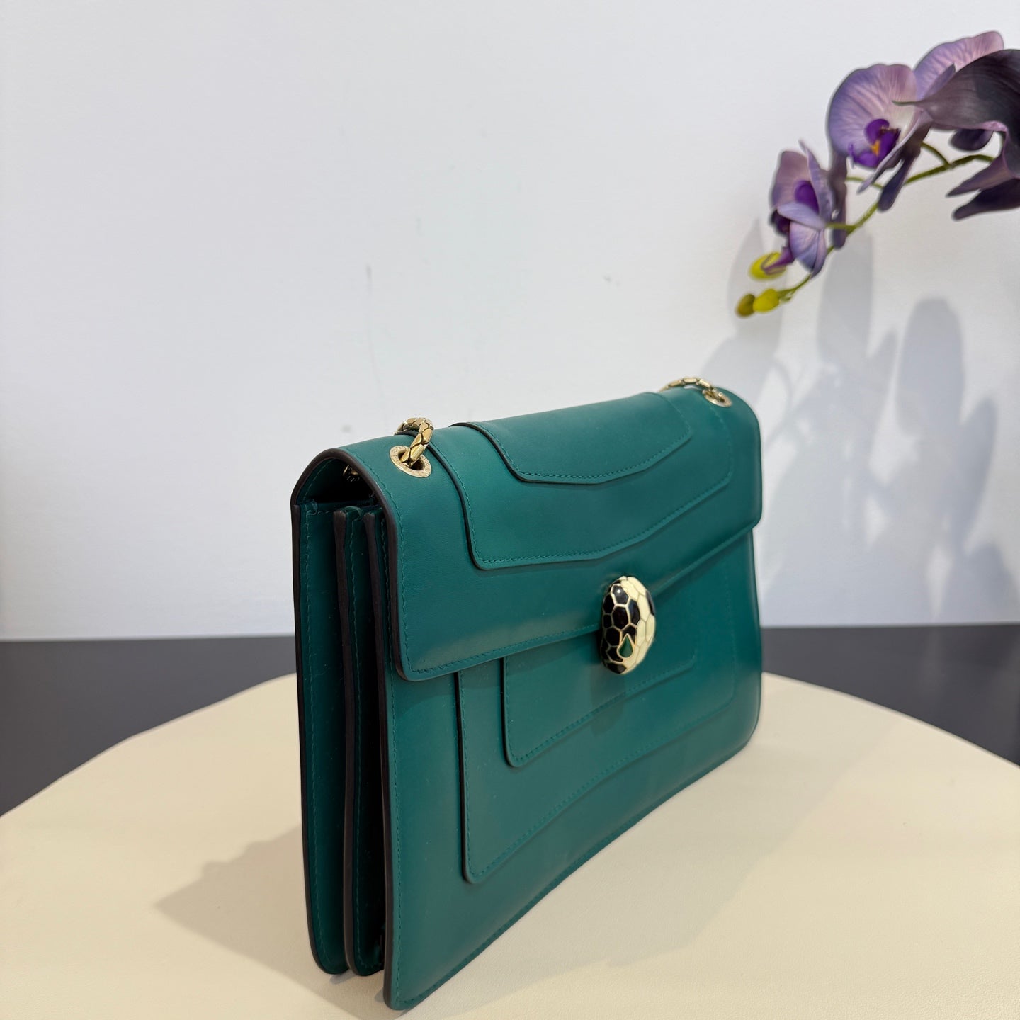 Bvlgari - Serpenti Forever Chain Bag - Leather - Green - (Medium)