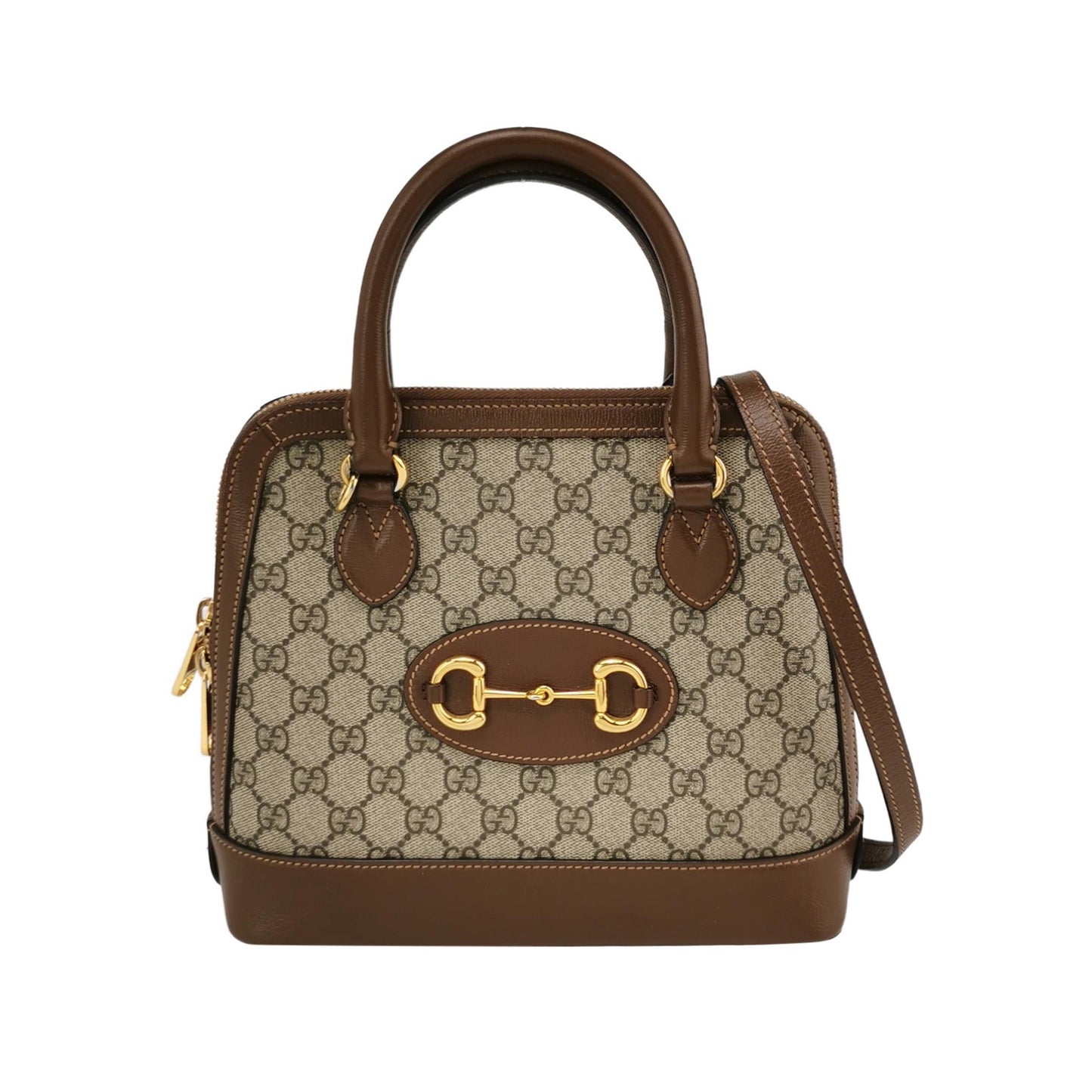 Gucci - Horsebit 1955 - GG Supreme canvas with leather trim - Beige and Brown - (small)