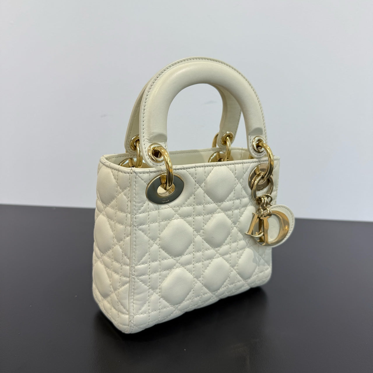 Dior - Lady Dior Mini - Leather - White - (mini)