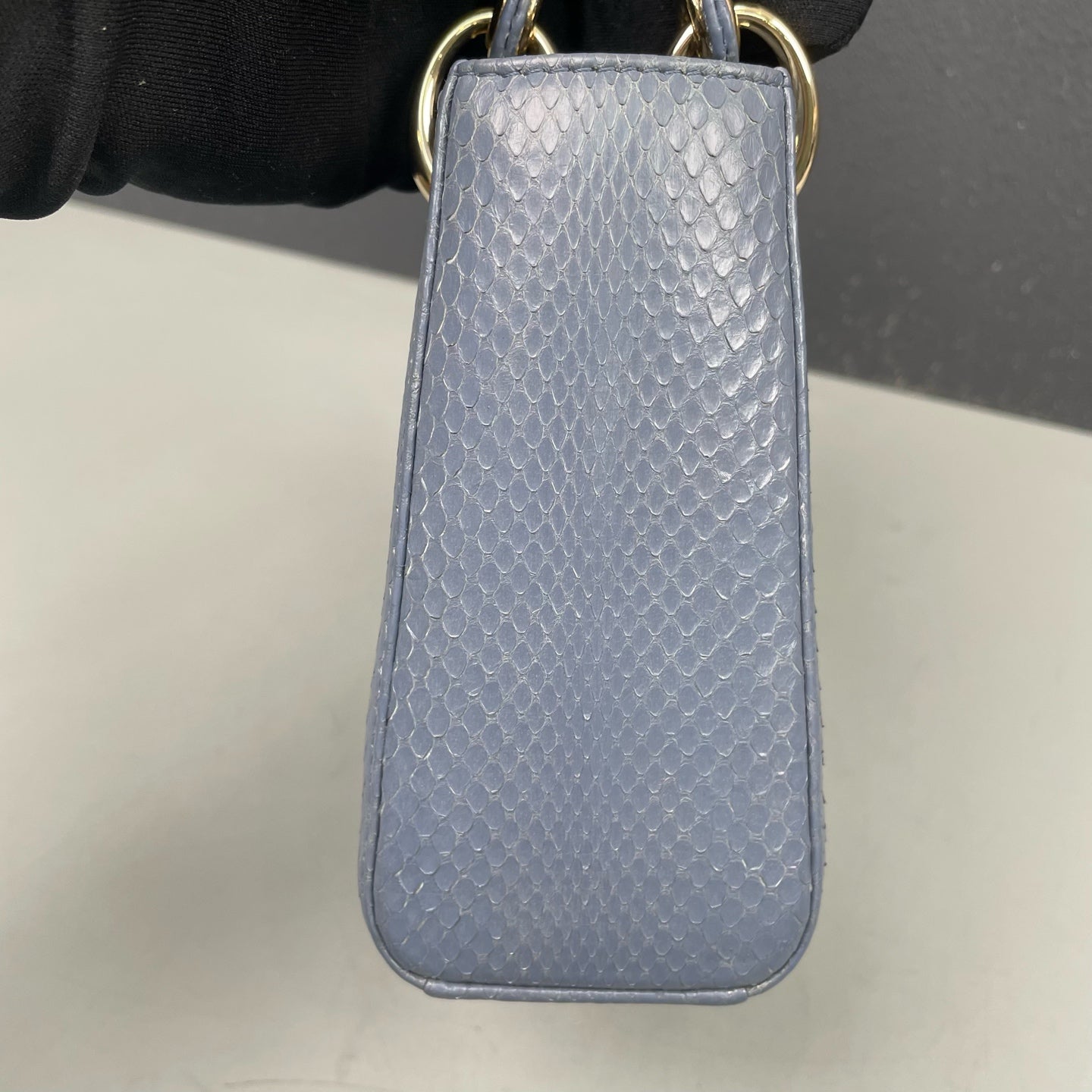 Dior - Lady Dior Mini - Python leather - Dusty Blue with Gold-Tone Hardware - (mini)